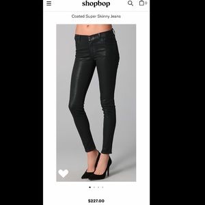J Brand Coated Super Skinny Jeans